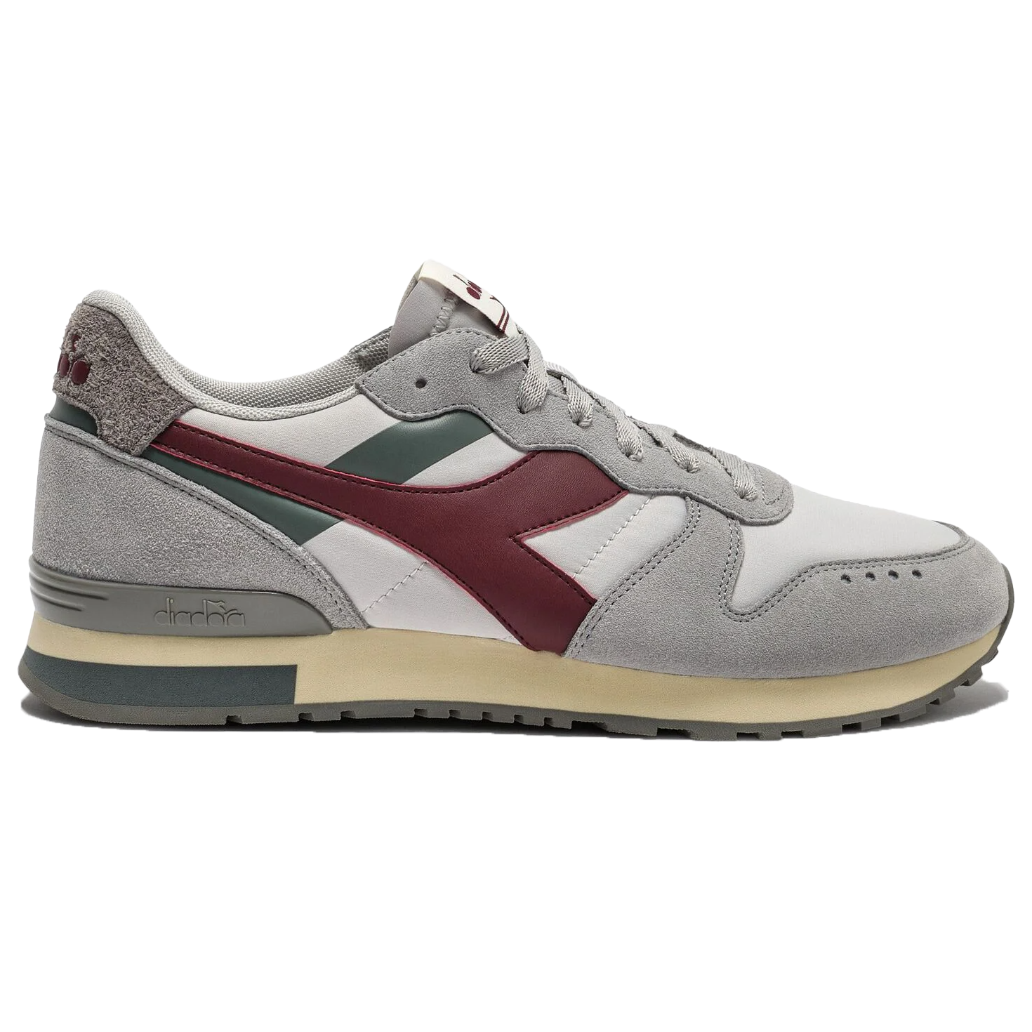 Diadora Camaro Smooth Trainers Grey/Burgundy