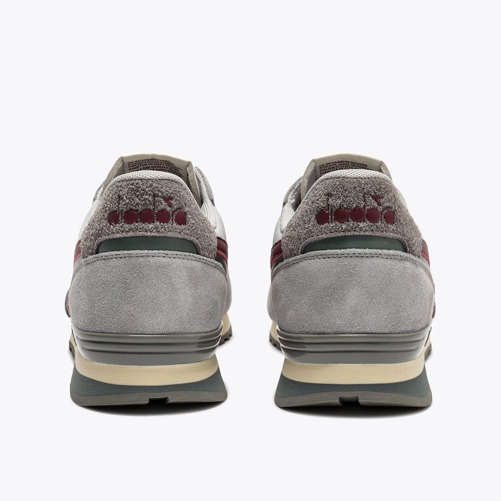 Diadora Camaro Smooth Trainers Grey/Burgundy