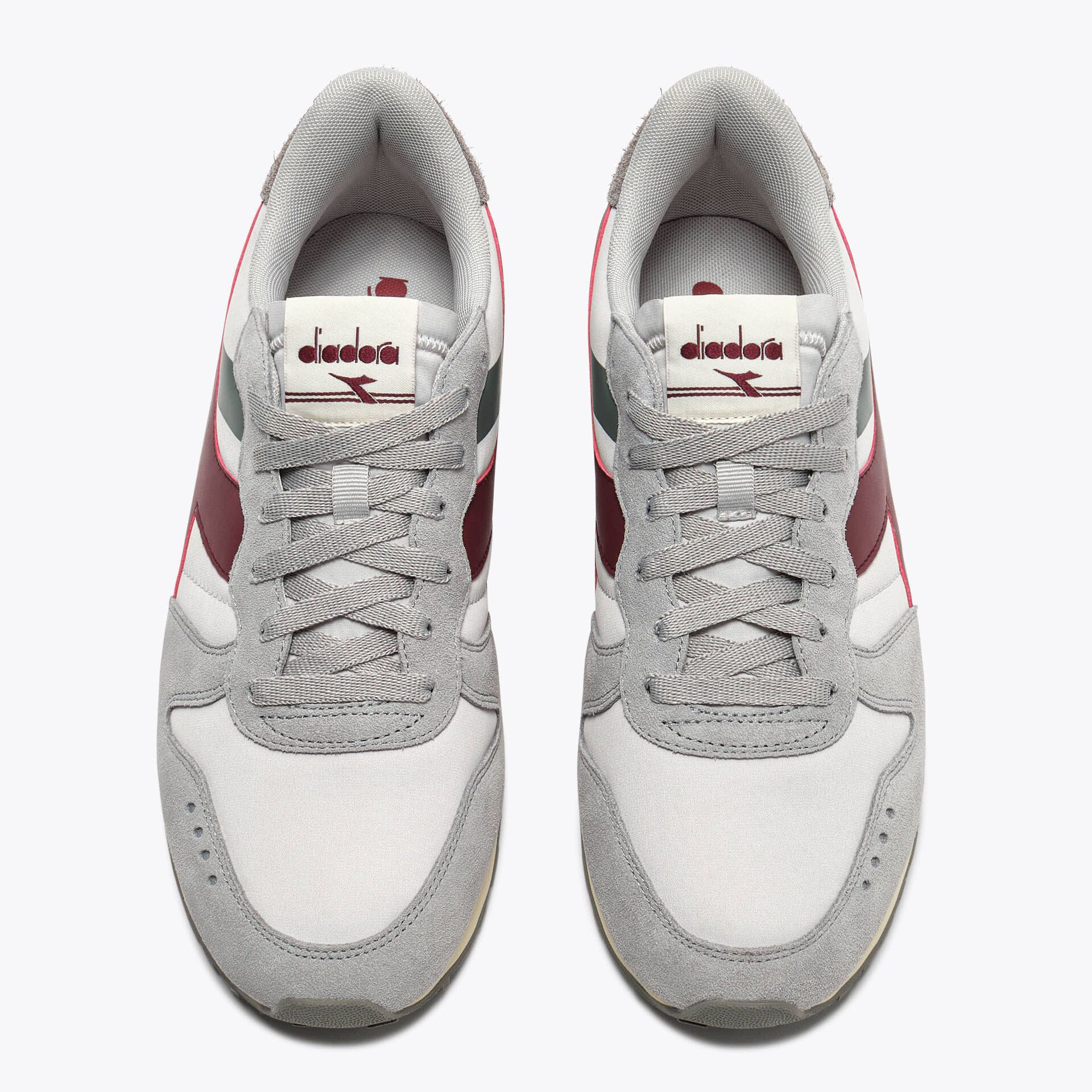 Diadora Camaro Smooth Trainers Grey/Burgundy