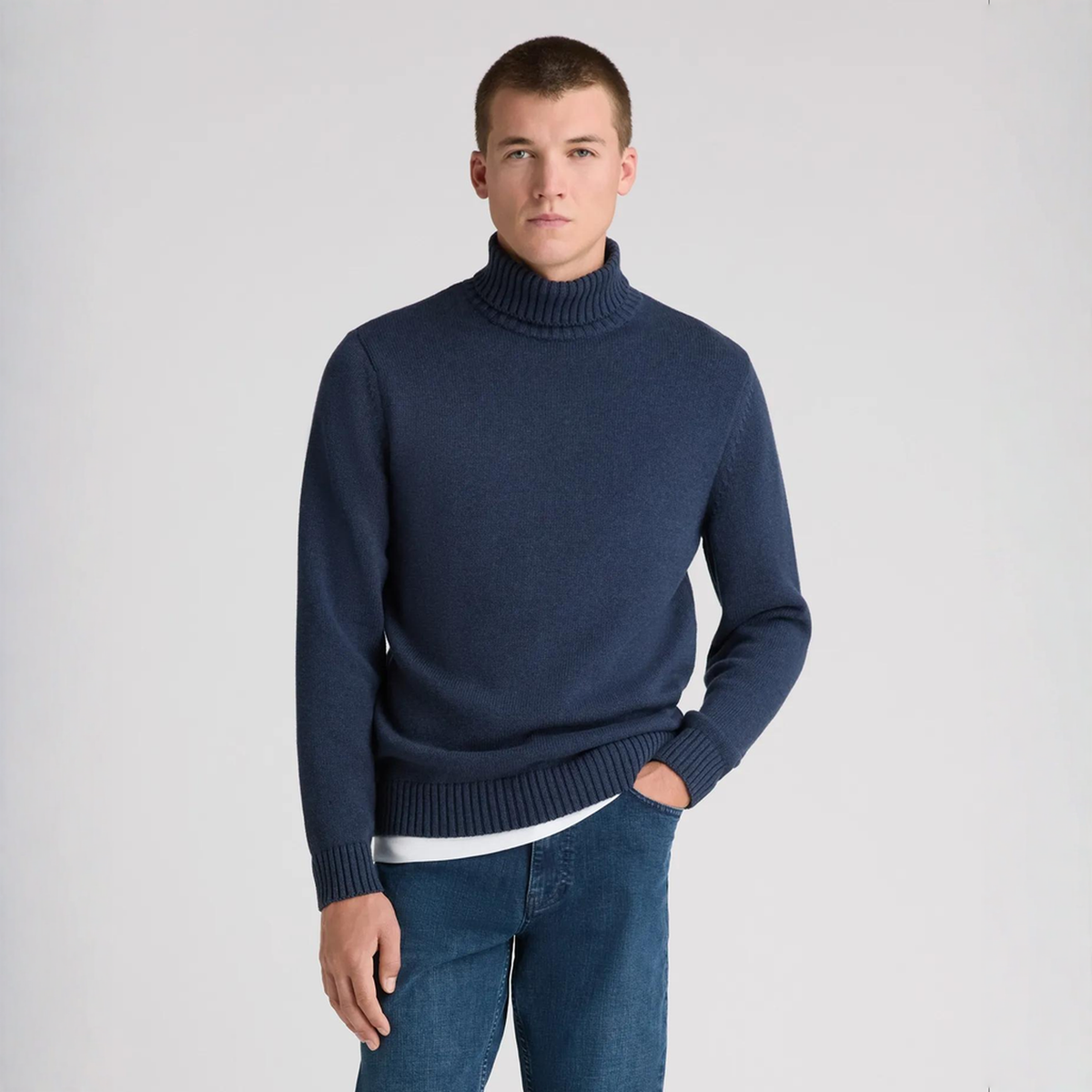 Remus Uomo Roll Neck Knitwear Blue