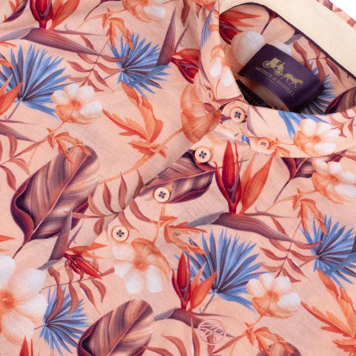 Arthur & Russell Exotic Polo Shirt Peach