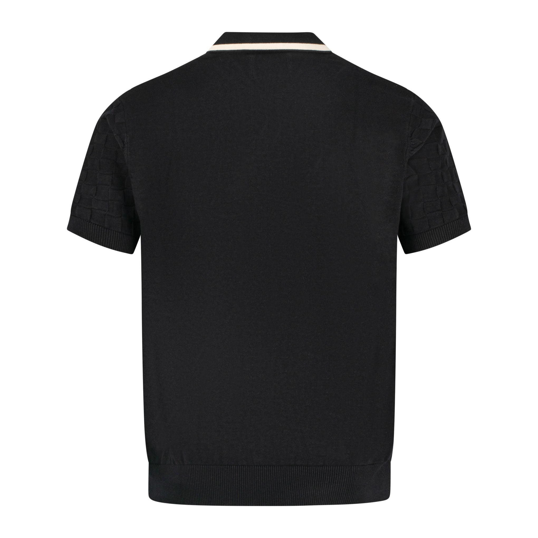 Arthur & Russell Texture Knit Polo Shirt Black