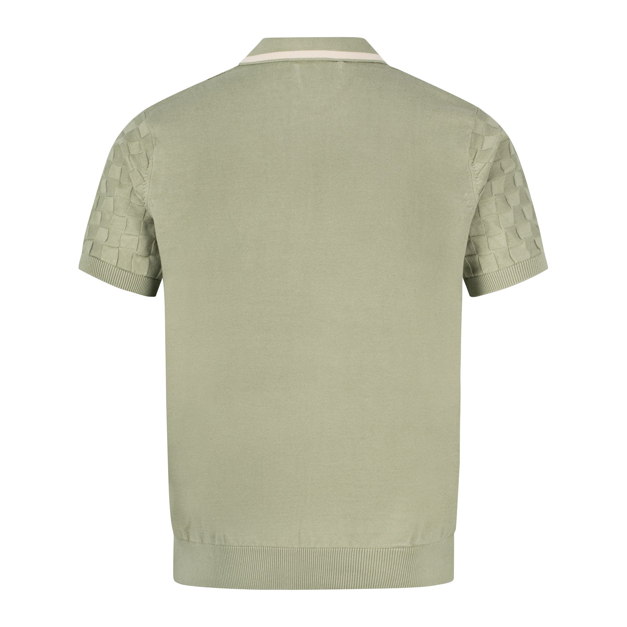 Arthur & Russell Texture Knit Polo Shirt Sage