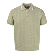 Arthur & Russell Texture Knit Polo Shirt Sage