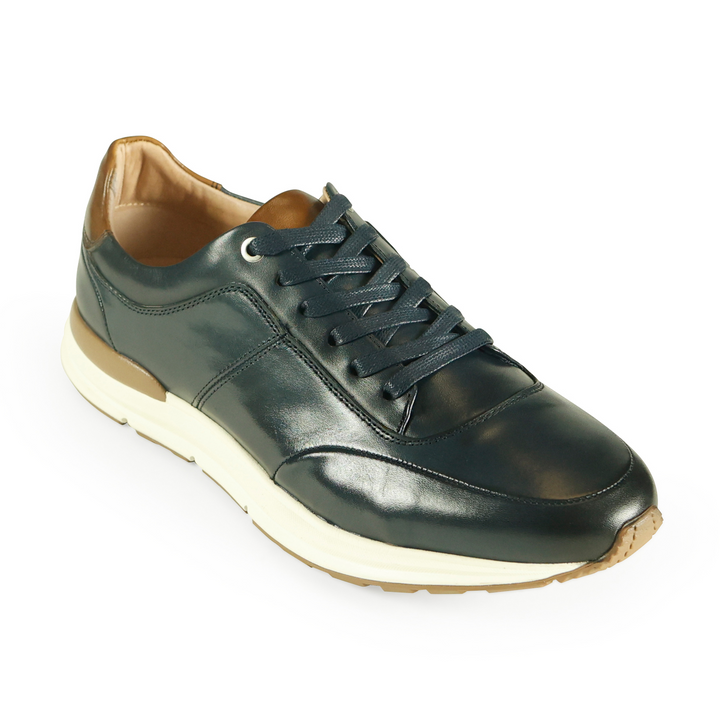 Azor la Mode Calabria Navy Leather Trainers