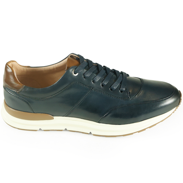 Azor la Mode Calabria Navy Leather Trainers