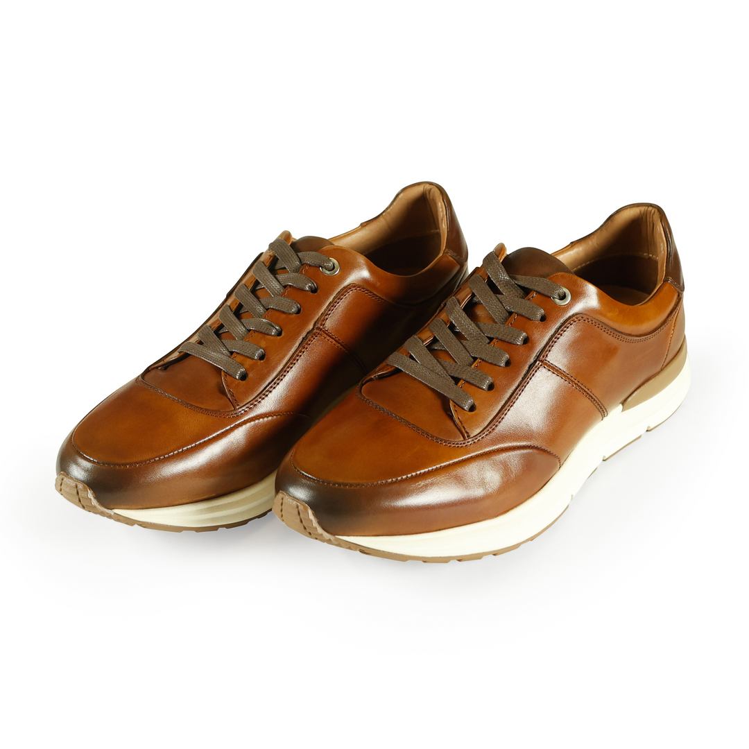 Azor la Mode Calabria Tan Leather Trainers