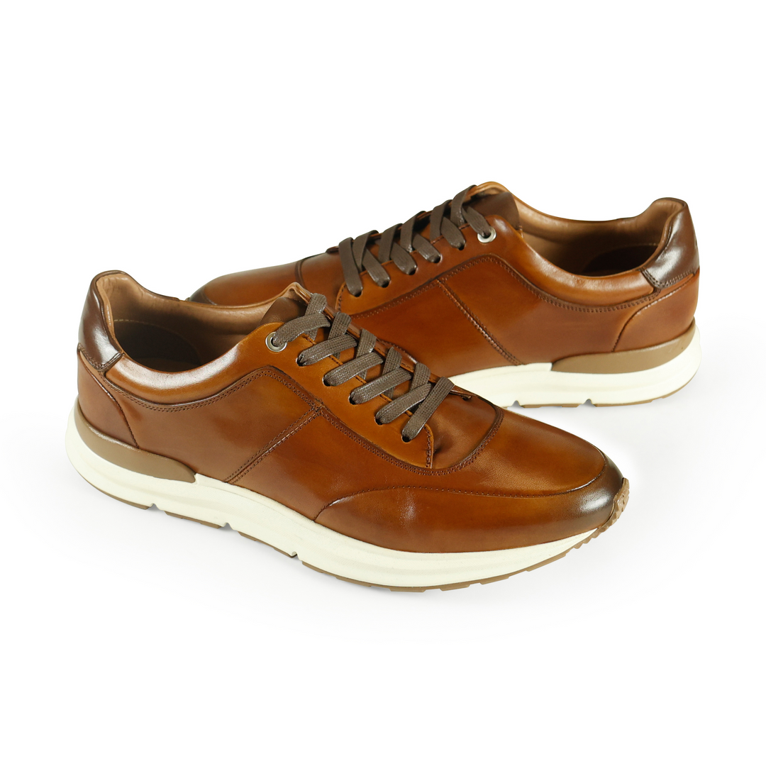 Azor la Mode Calabria Tan Leather Trainers