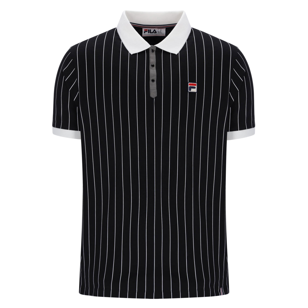 Fila Vintage BB1 Striped Polo Shirt Black