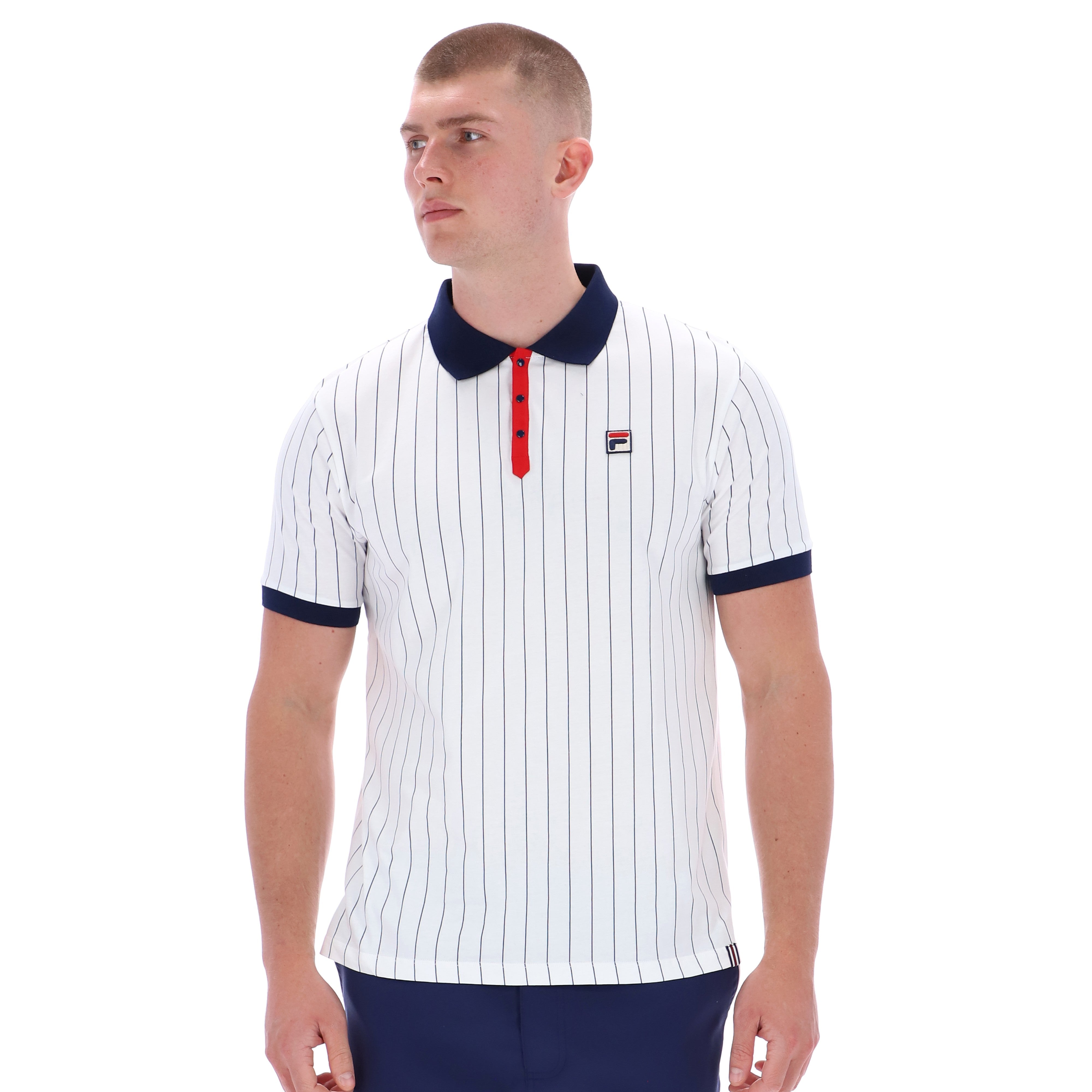 Fila Vintage BB1 Striped Polo Shirt White