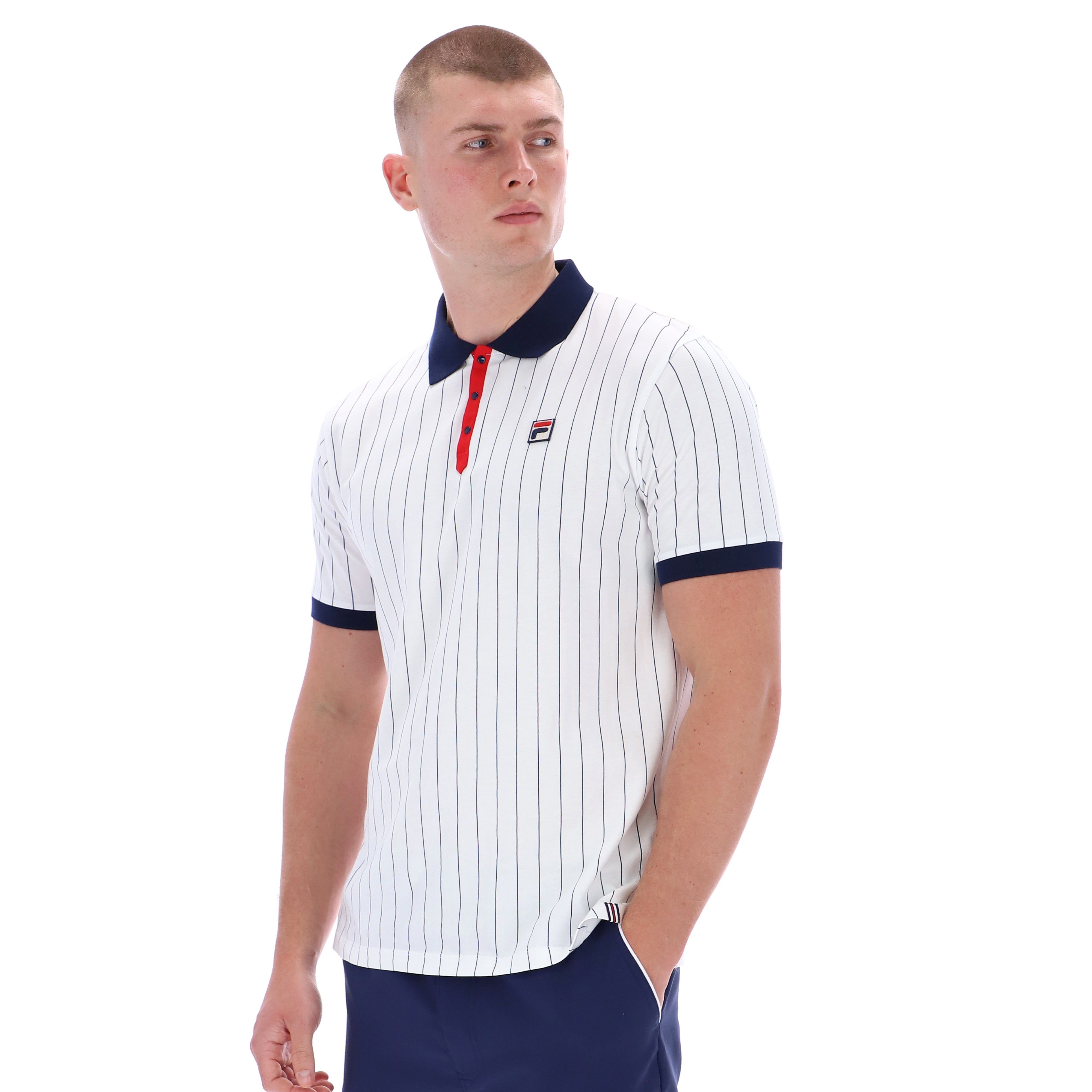 Fila Vintage BB1 Striped Polo Shirt White