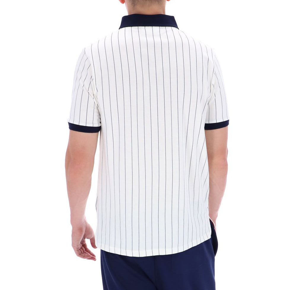 Fila Vintage BB1 Striped Polo Shirt White/Navy