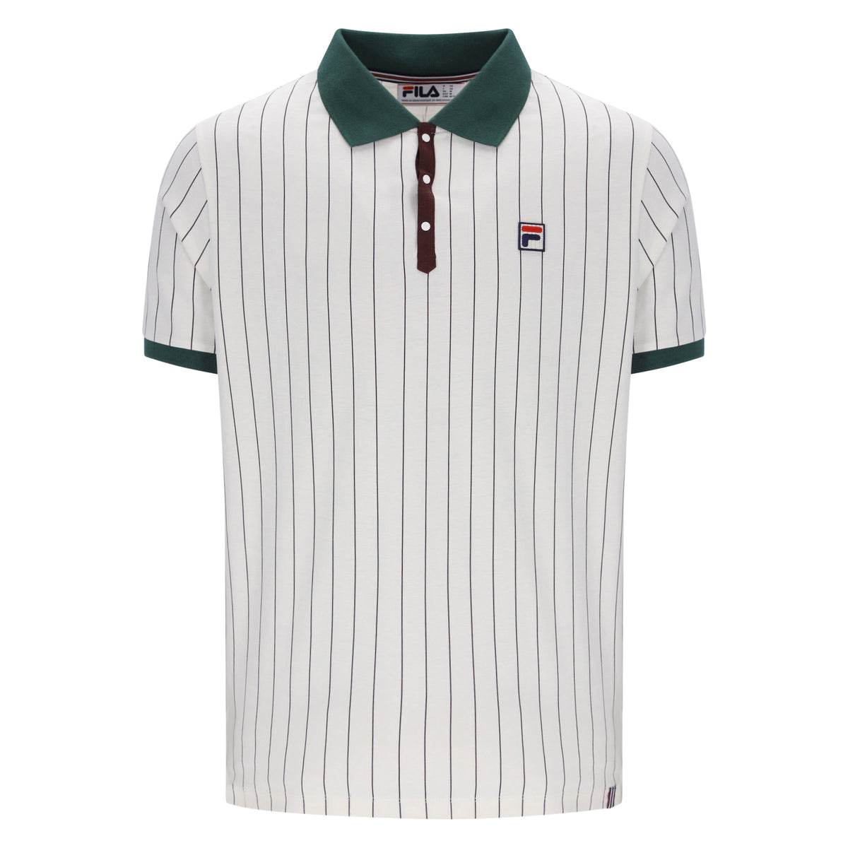 Fila Vintage BB1 Striped Polo Shirt White/Green