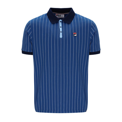 Fila Vintage BB1 Striped Polo Shirt Blue
