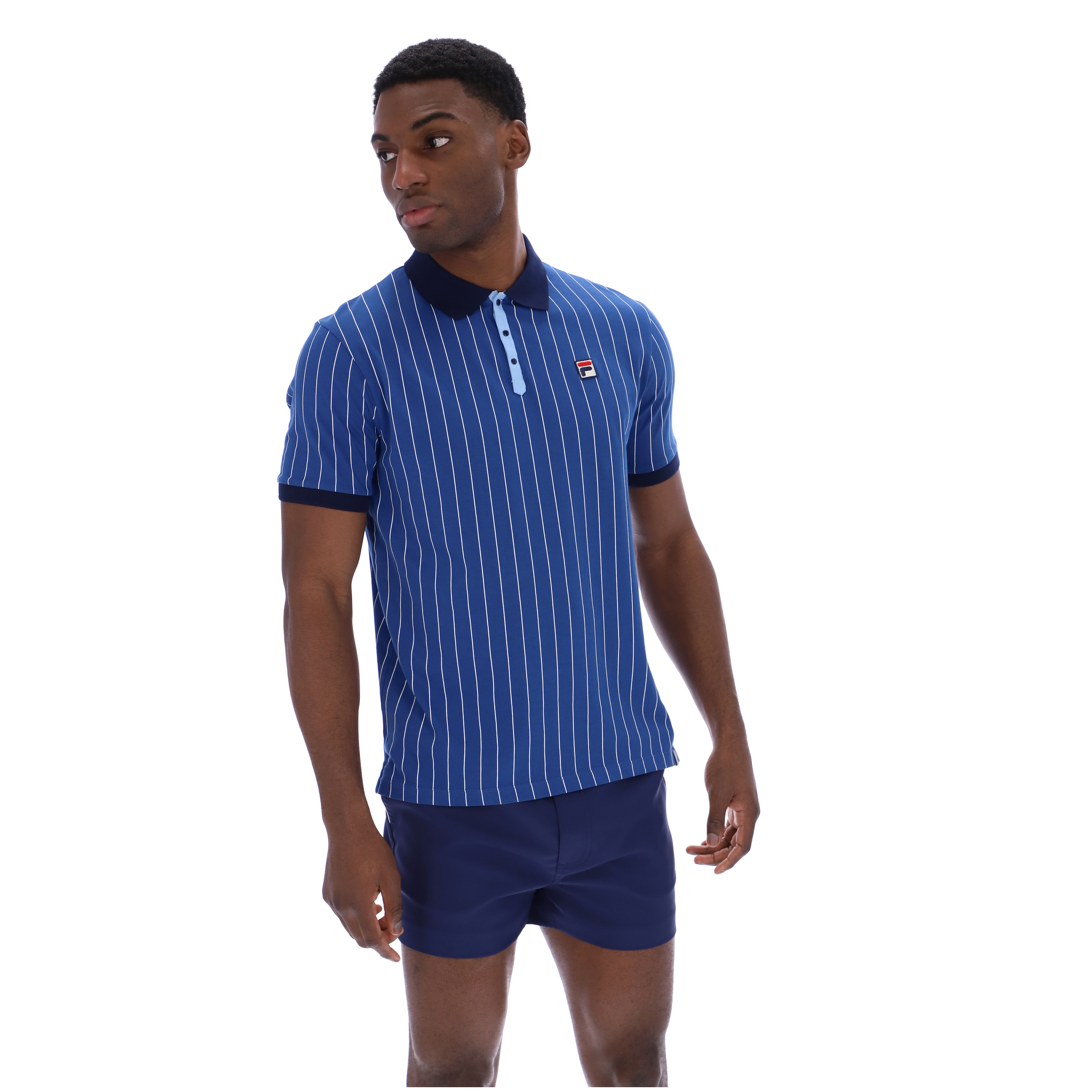 Fila Vintage BB1 Striped Polo Shirt Blue