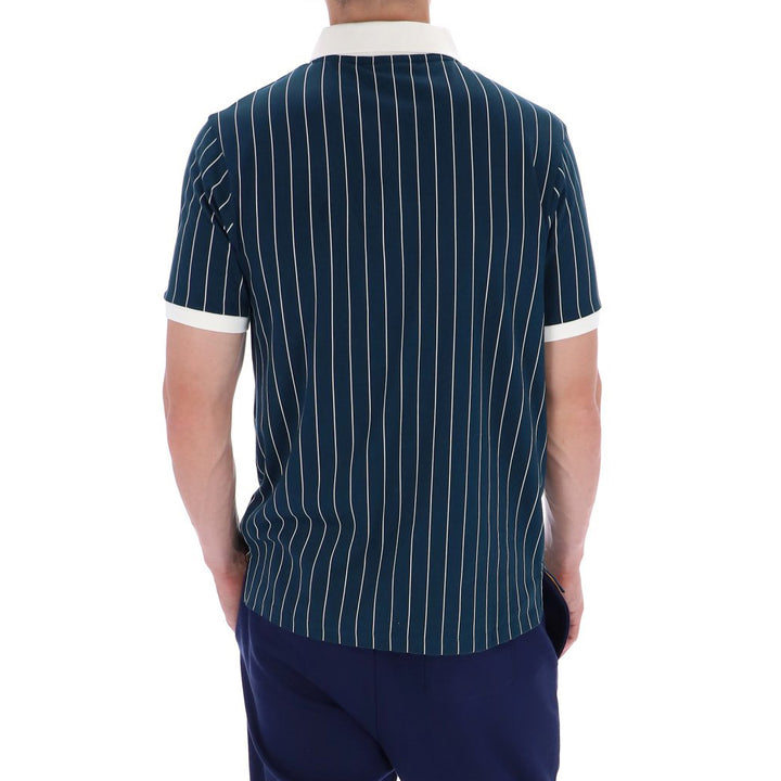 Fila Vintage BB1 Striped Polo Shirt Teal/Cream