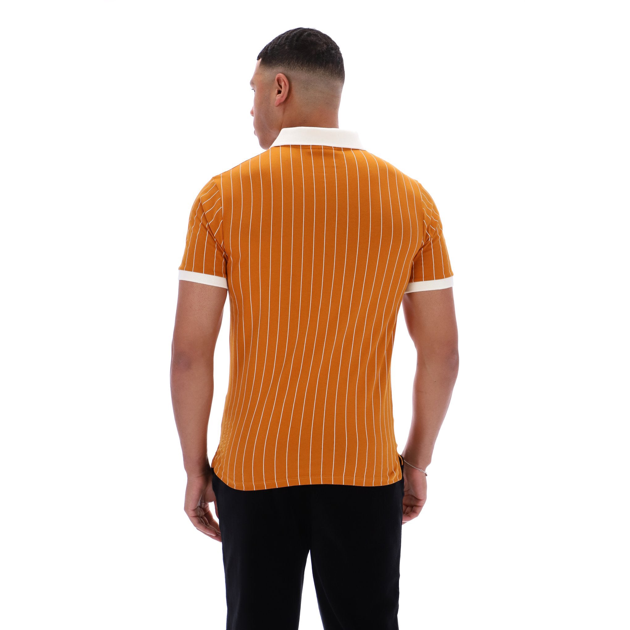 Fila Vintage BB1 Striped Polo Shirt Orange