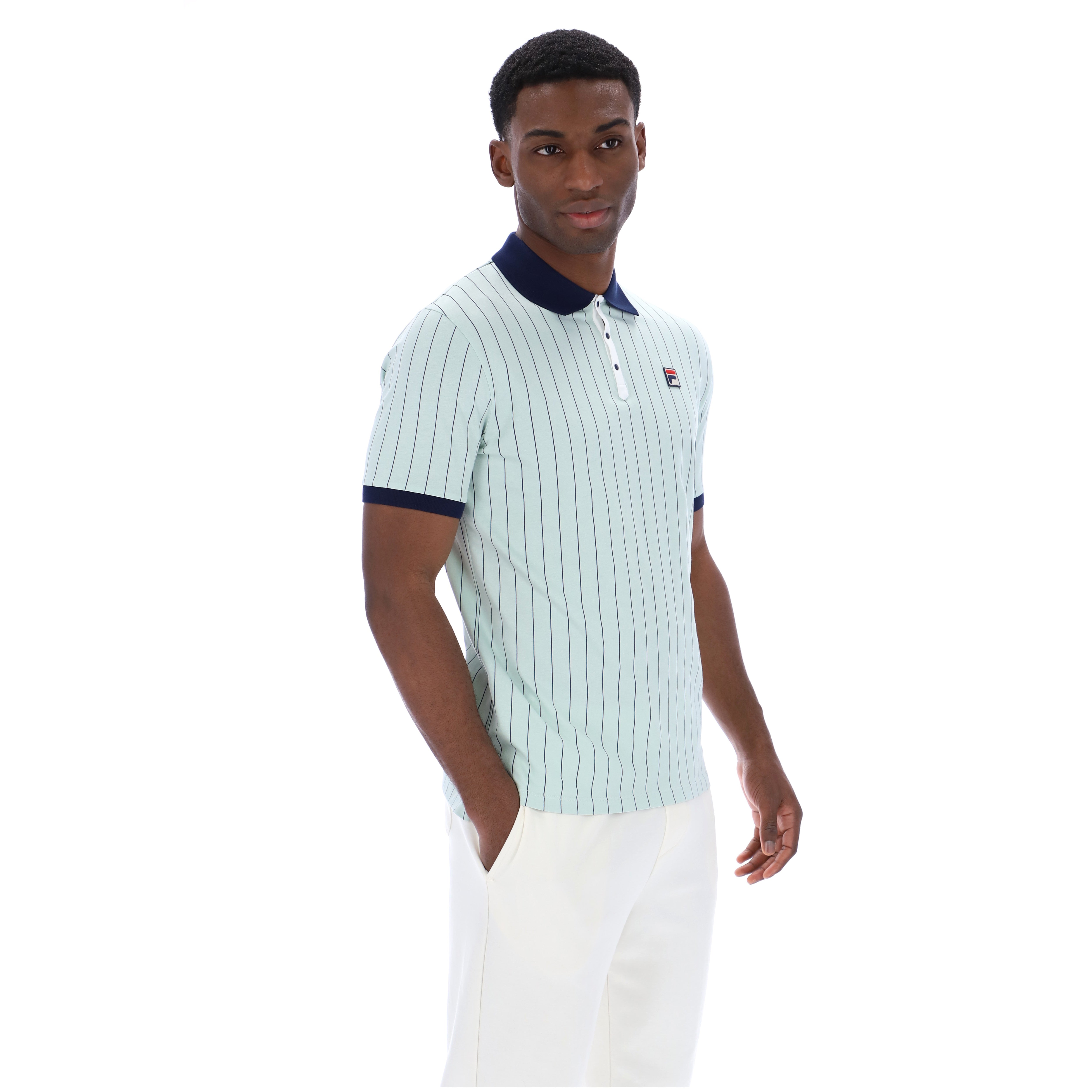 Fila Vintage BB1 Striped Polo Shirt Mint