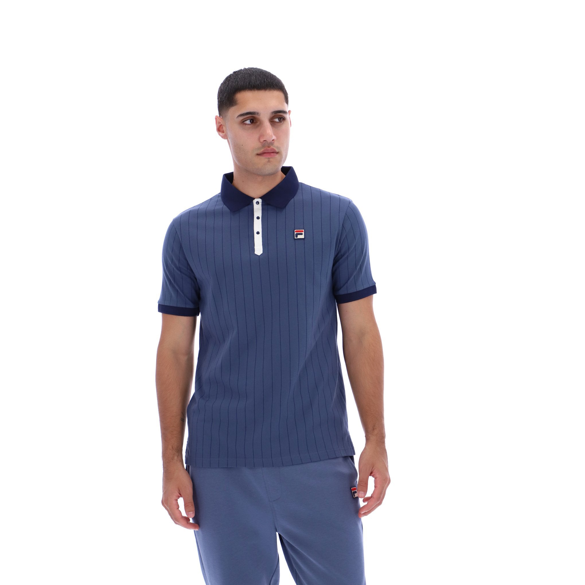 Fila Vintage BB1 Striped Polo Shirt Indigo