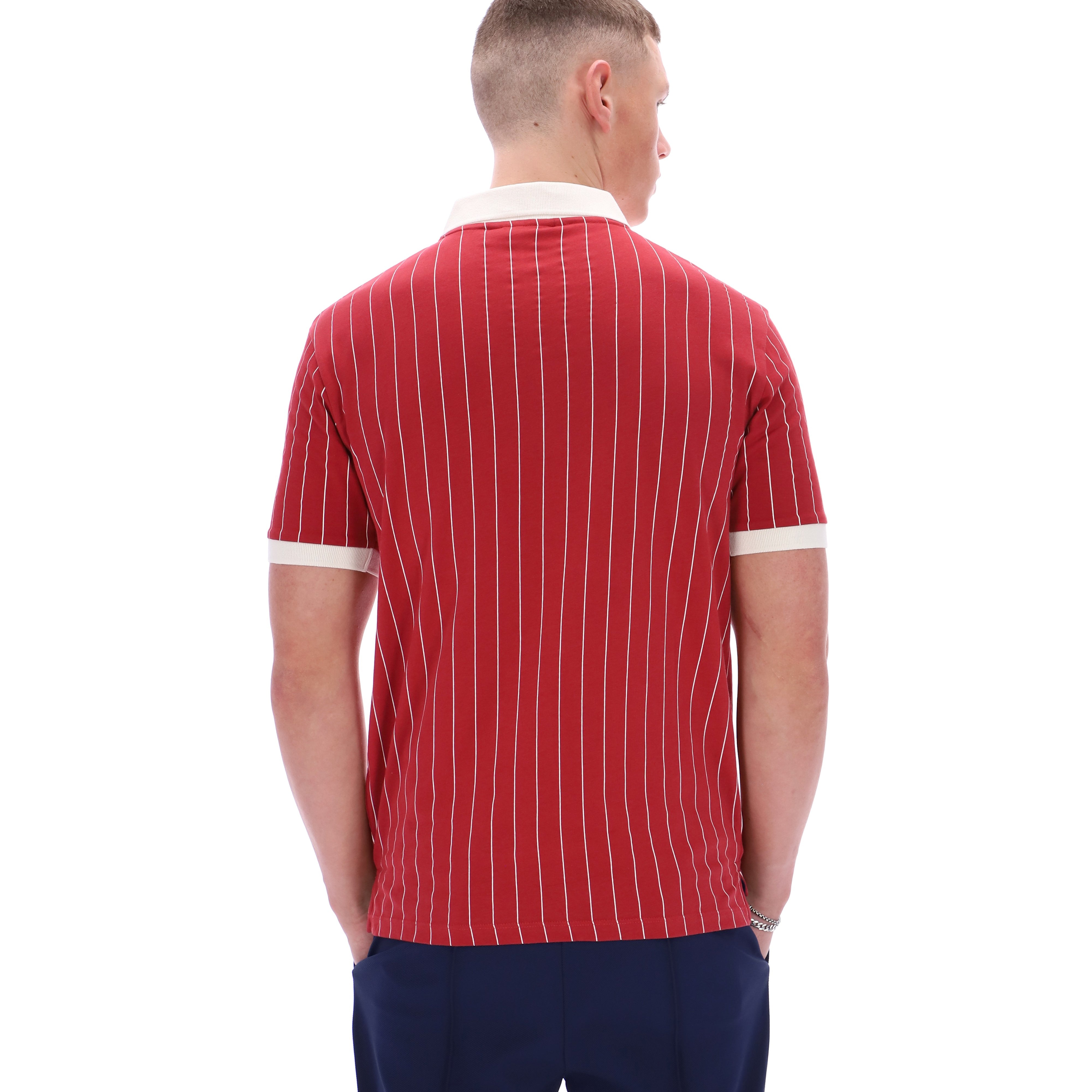Fila Vintage BB1 Striped Polo Shirt Garnet