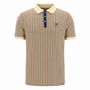 Fila Vintage BB1 Striped Polo Shirt Beige/Cream