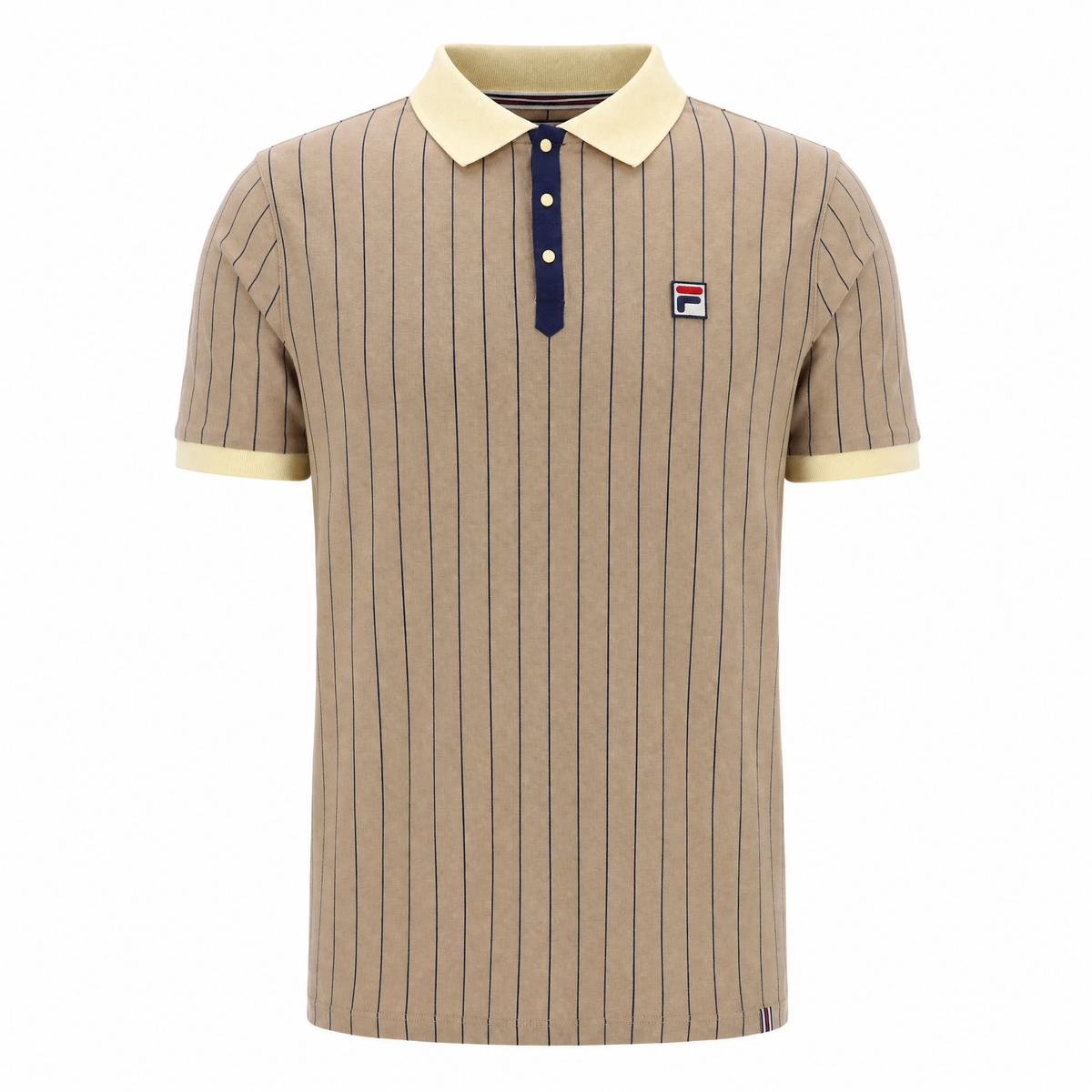 Fila Vintage BB1 Striped Polo Shirt Beige/Cream