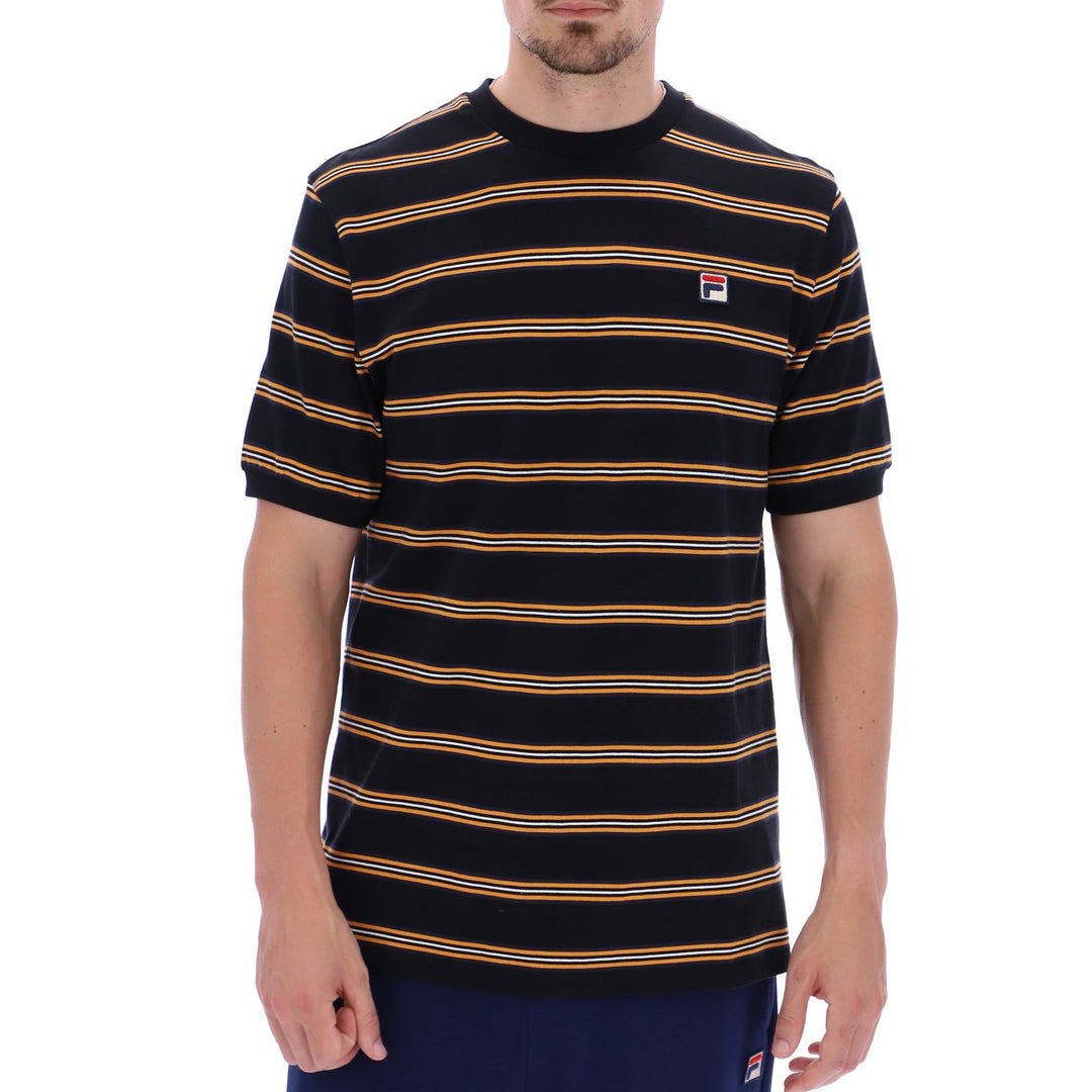 Fila Vintage Bruno Stripe T-Shirt Black