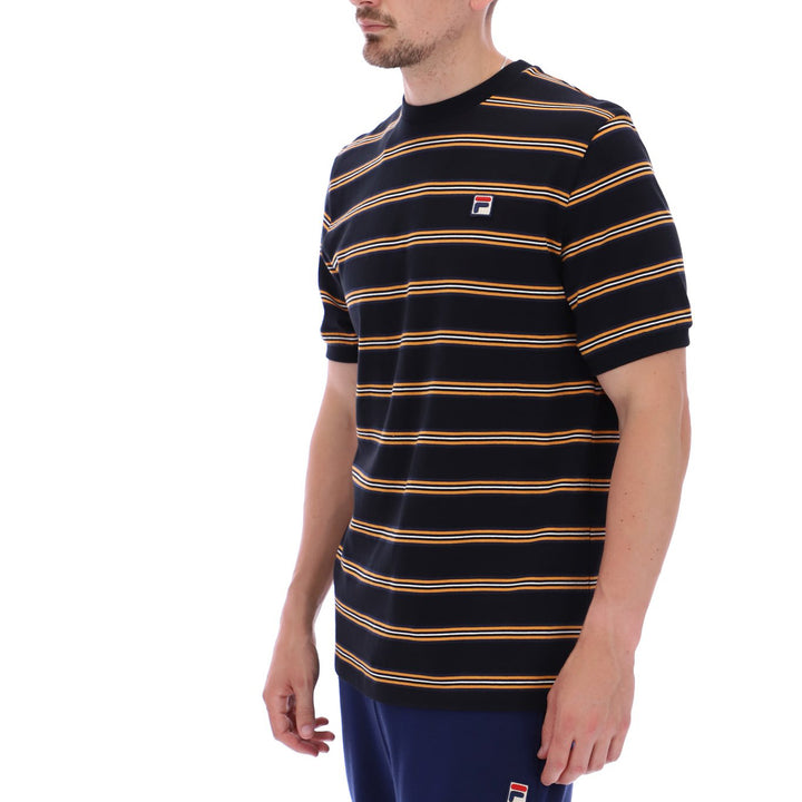 Fila Vintage Bruno Stripe T-Shirt Black