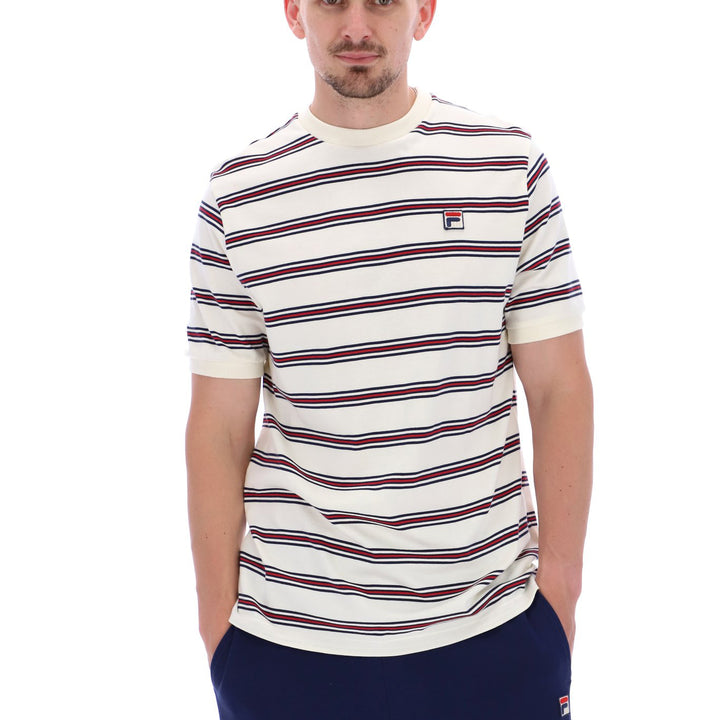 Fila Vintage Bruno Stripe T-Shirt Cream