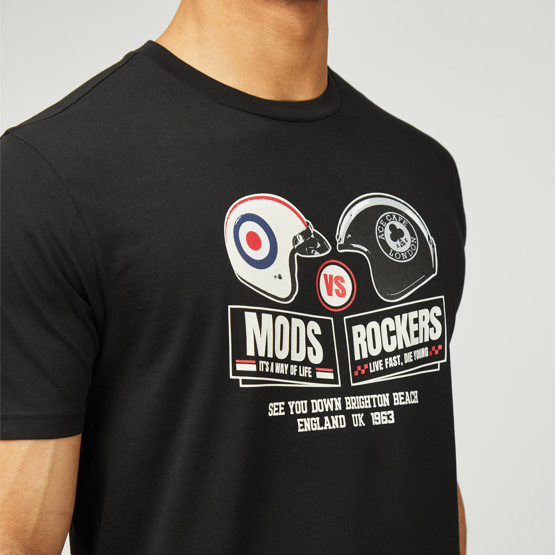 Ben Sherman Mods vs Rockers T-Shirt Black