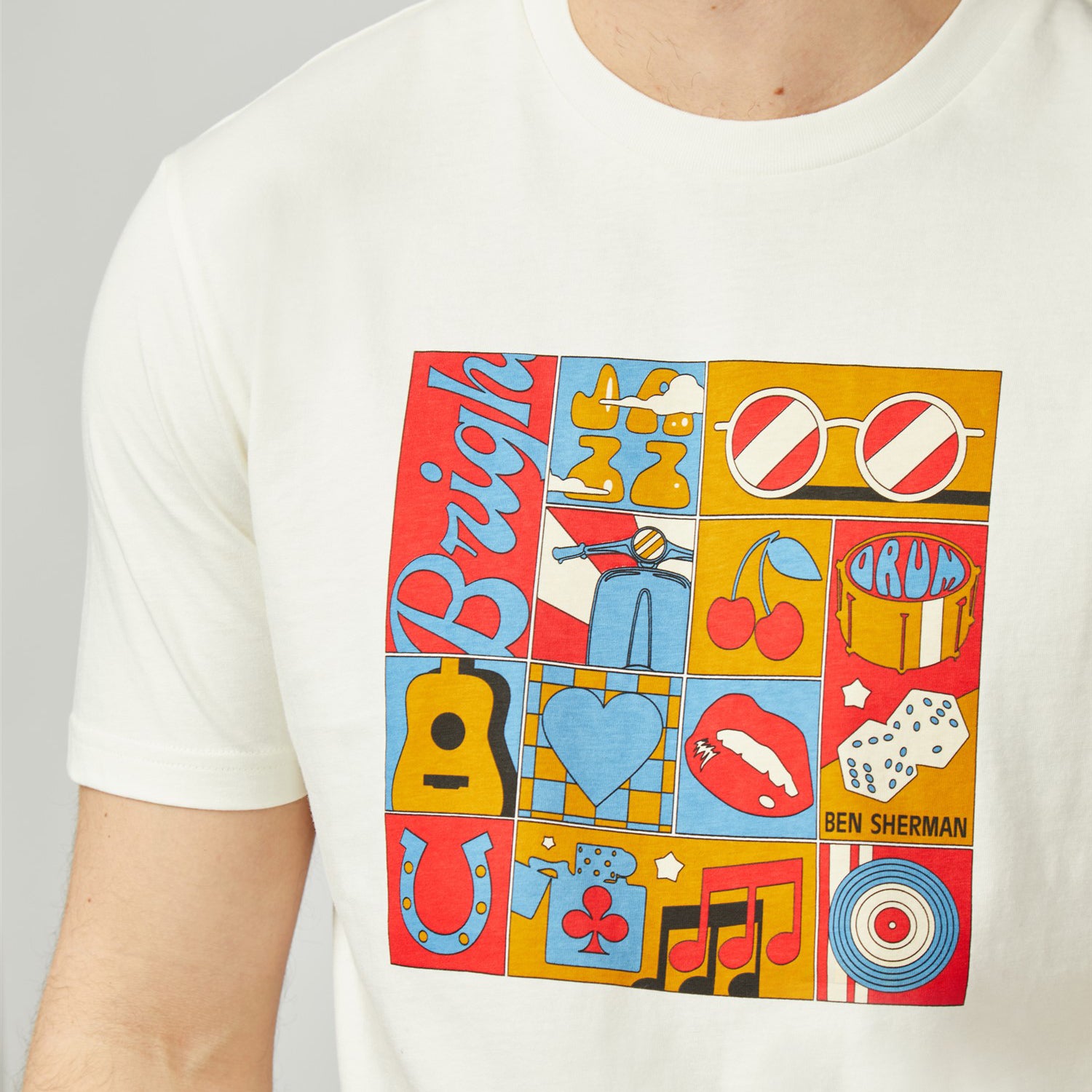 Ben Sherman Montage T-Shirt Cream