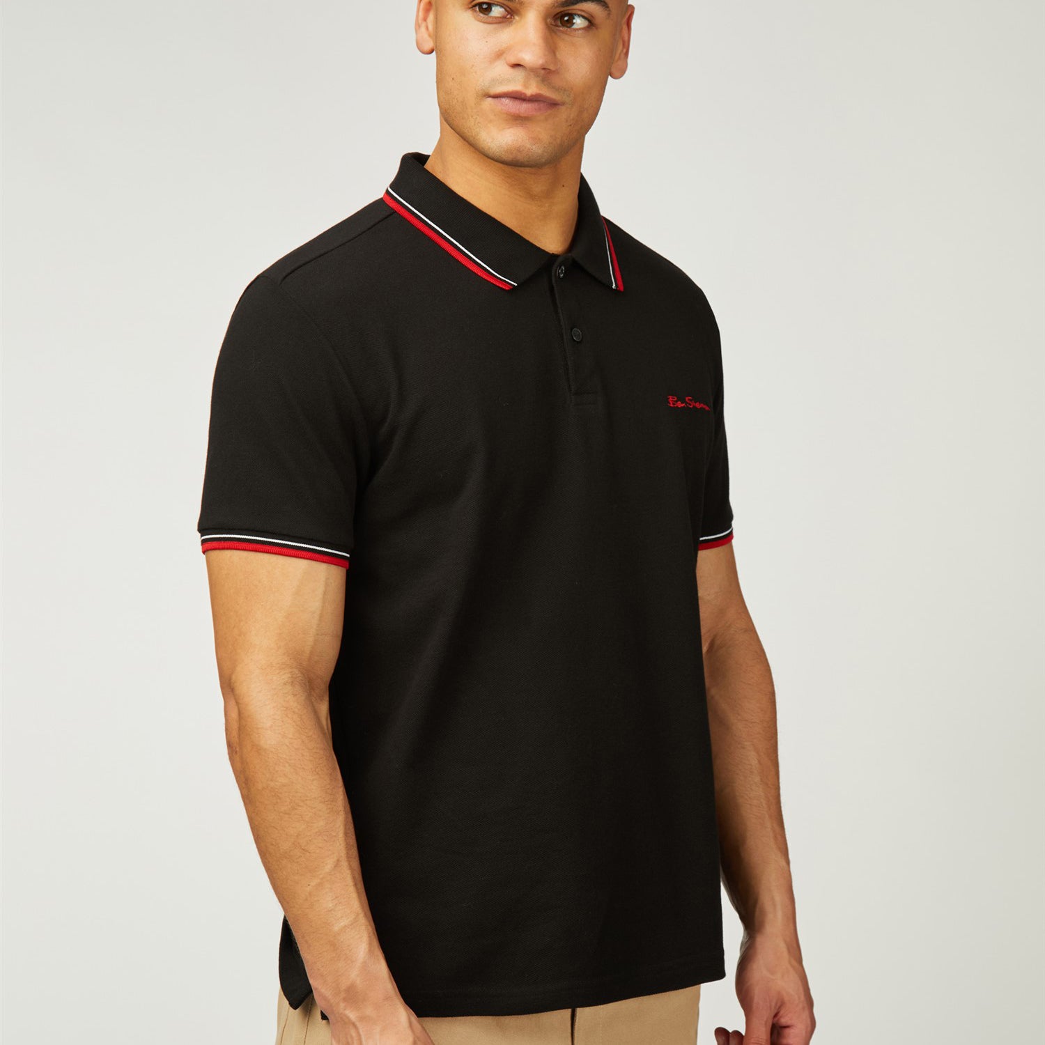 Ben Sherman Signature Polo Shirt Black/Red