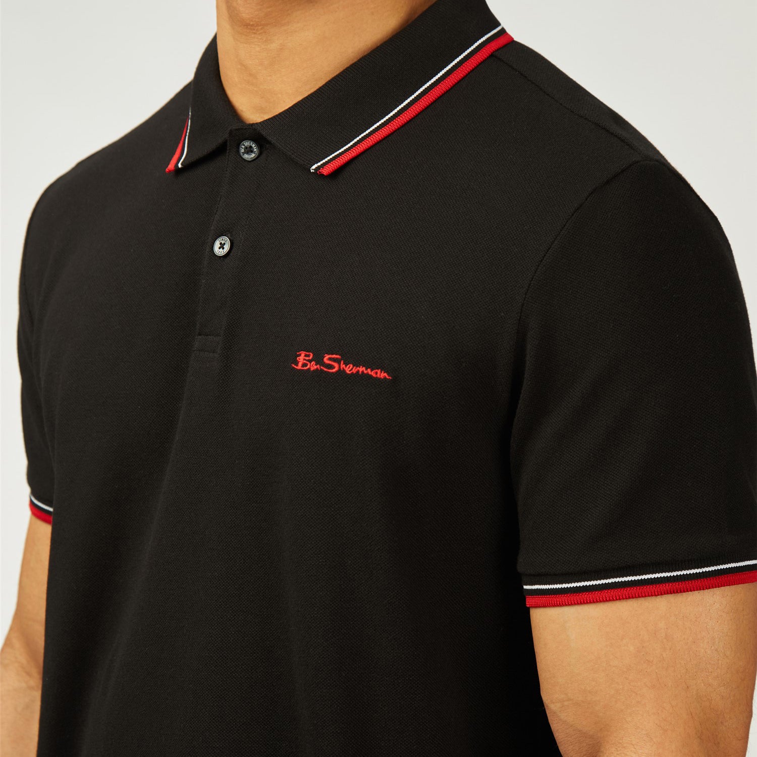Ben Sherman Signature Polo Shirt Black/Red