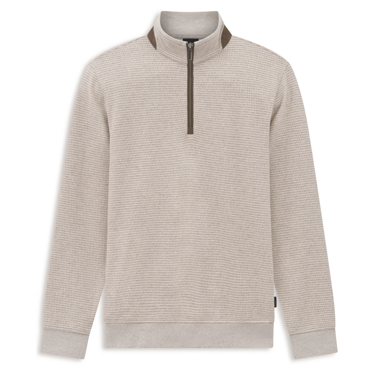 Bugatti Houndstooth Knit Sweater Beige