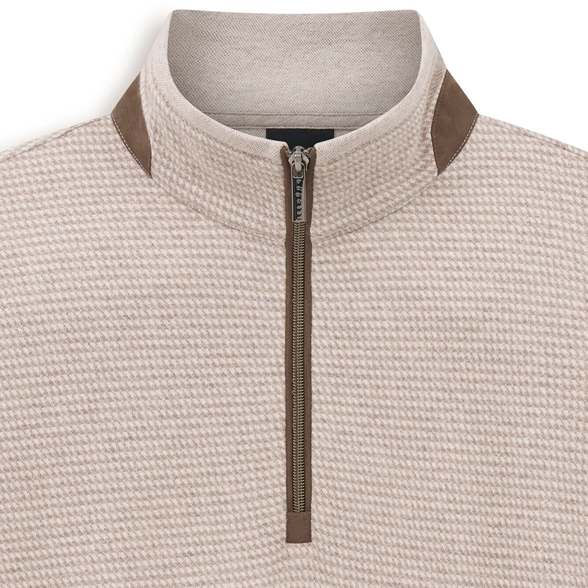 Bugatti Houndstooth Knit Sweater Beige