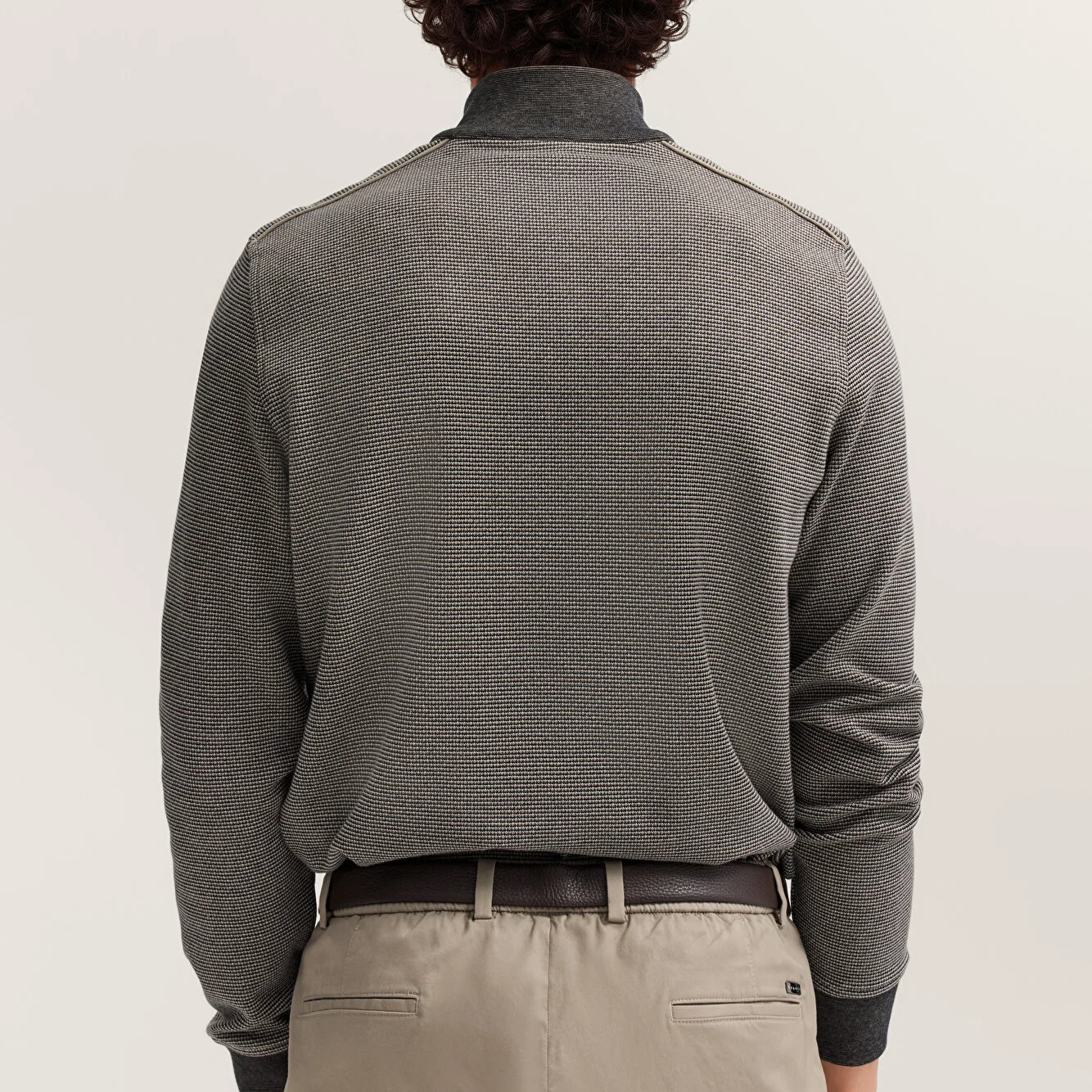 Bugatti Textured Knit Sweater Khaki