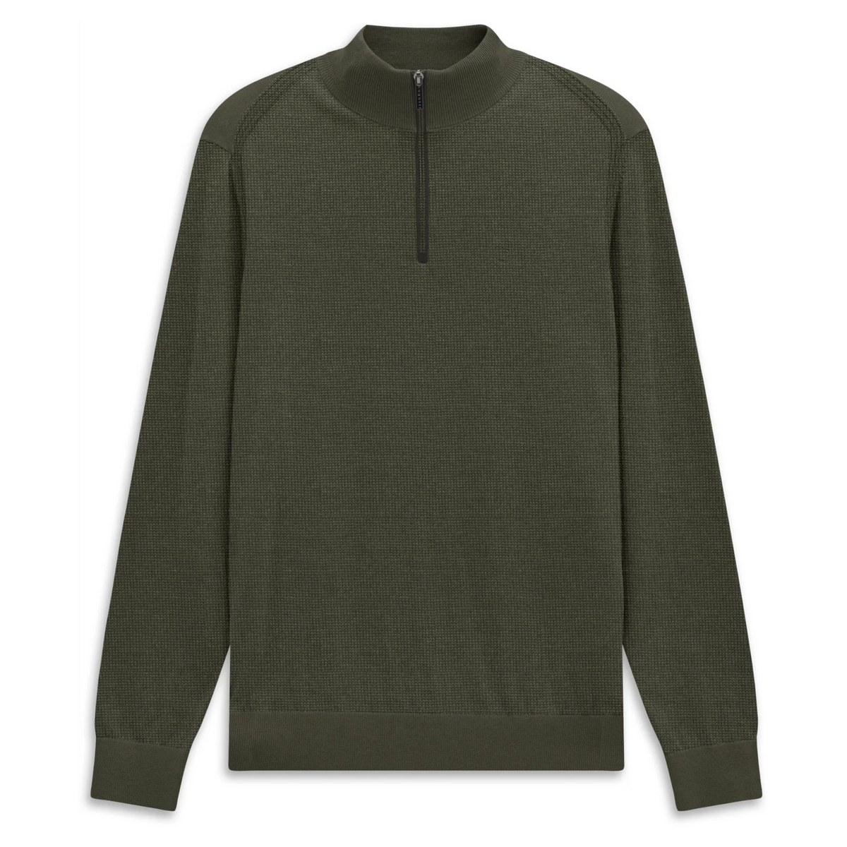 Bugatti Knit Zip Sweater Olive