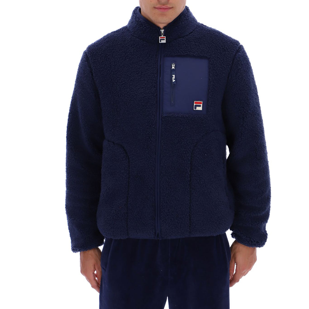 Fila Vintage Cormac Zip Fleece Jacket Navy