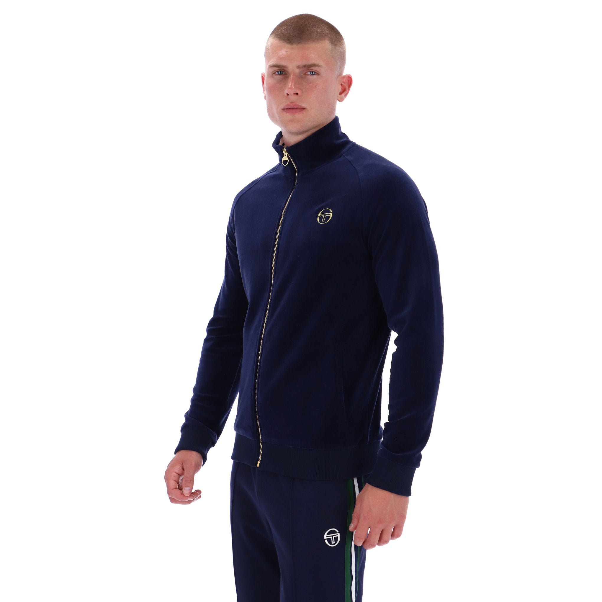 Sergio Tacchini Court Velour Track Top Navy