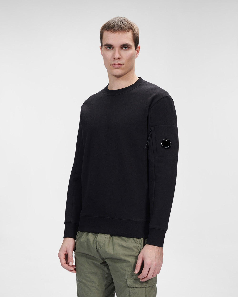 CP Company Lens Sweatshirt Black - Urban Menswear