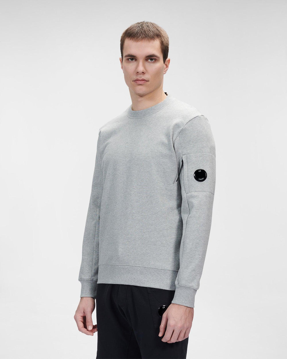 CP Company Lens Sweatshirt Grey Melange - Urban Menswear