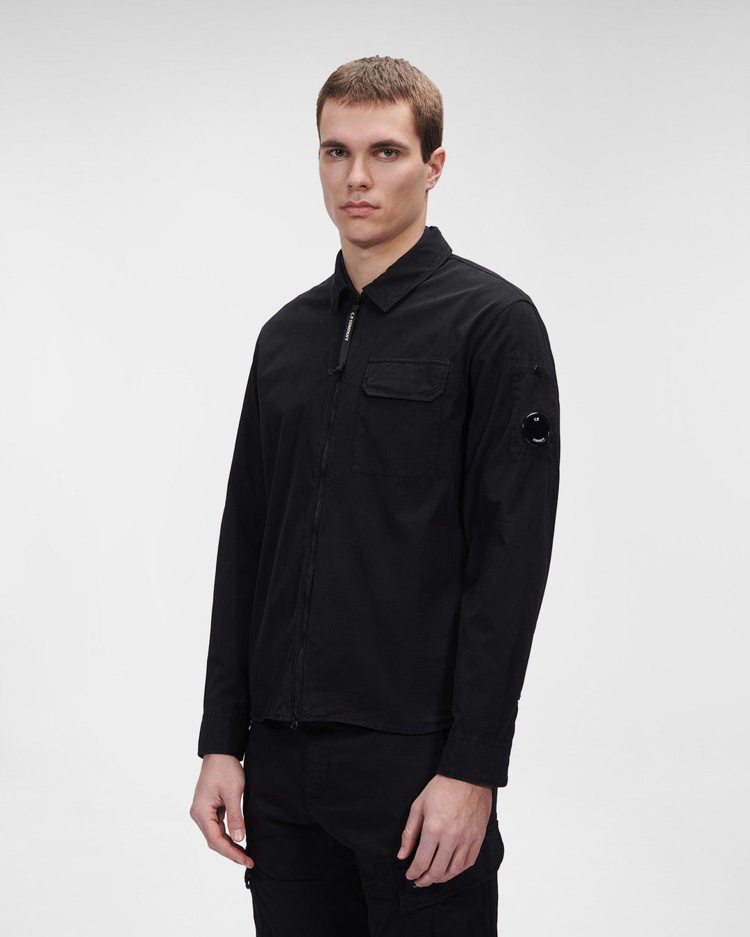 CP Company Lens Zip Overshirt Black