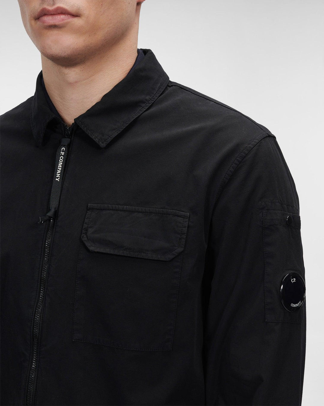 CP Company Lens Zip Overshirt Black