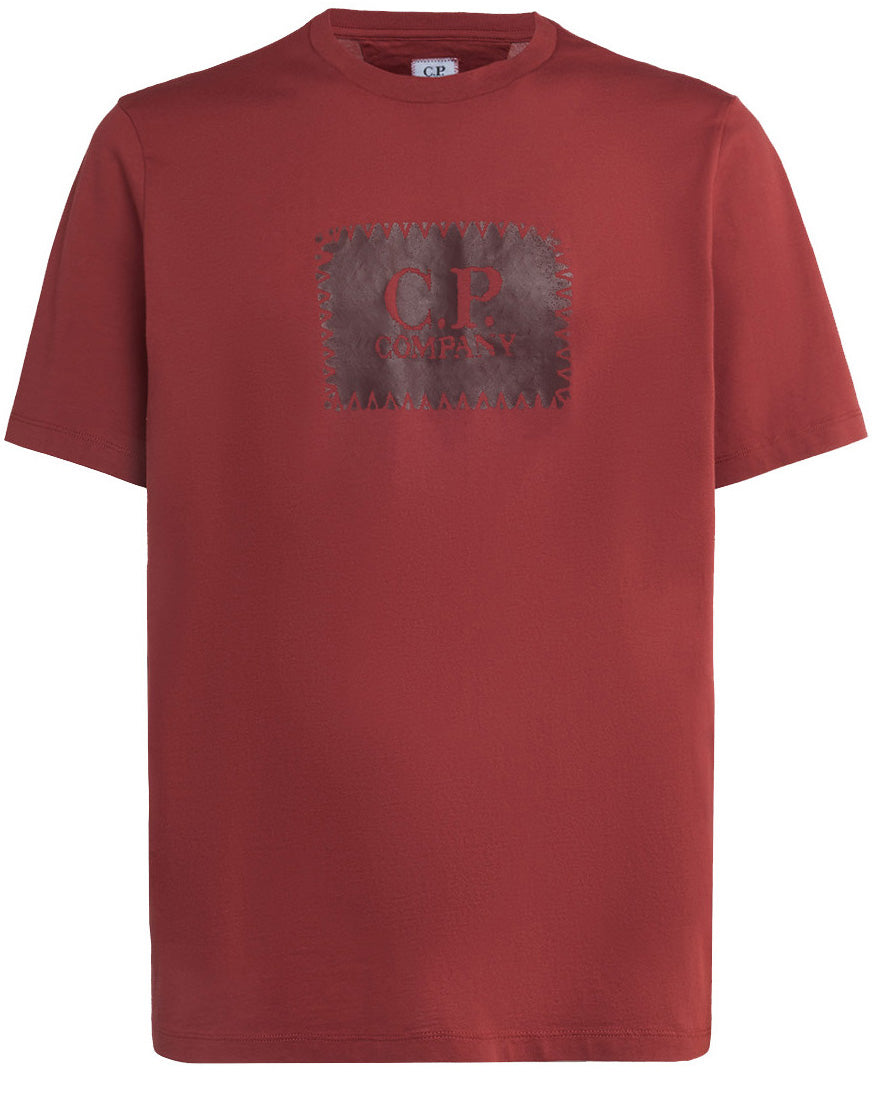 CP Company Label Logo T-Shirt Red