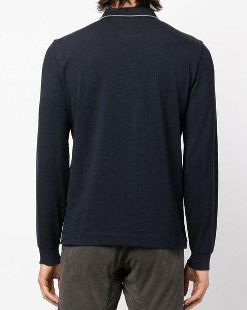 CP Company Long Sleeve Polo Shirt Navy