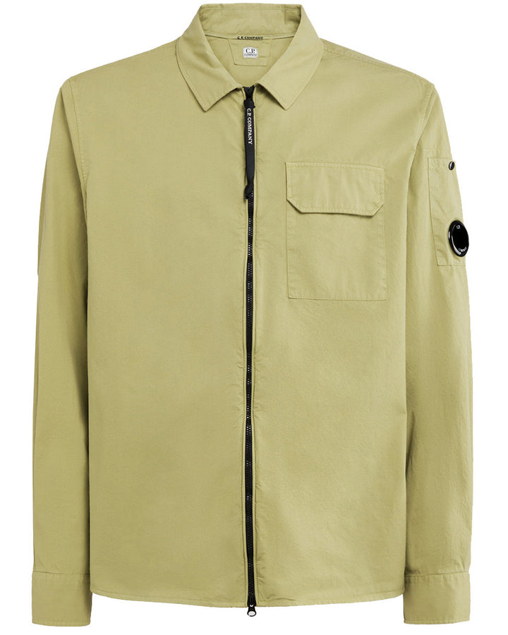 CP Company Lens Zip Overshirt Green Olive