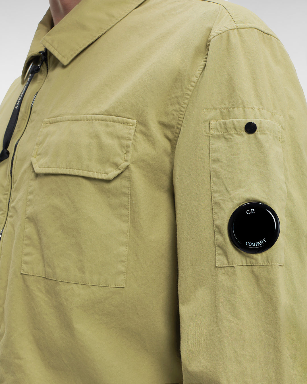 CP Company Lens Zip Overshirt Green Olive