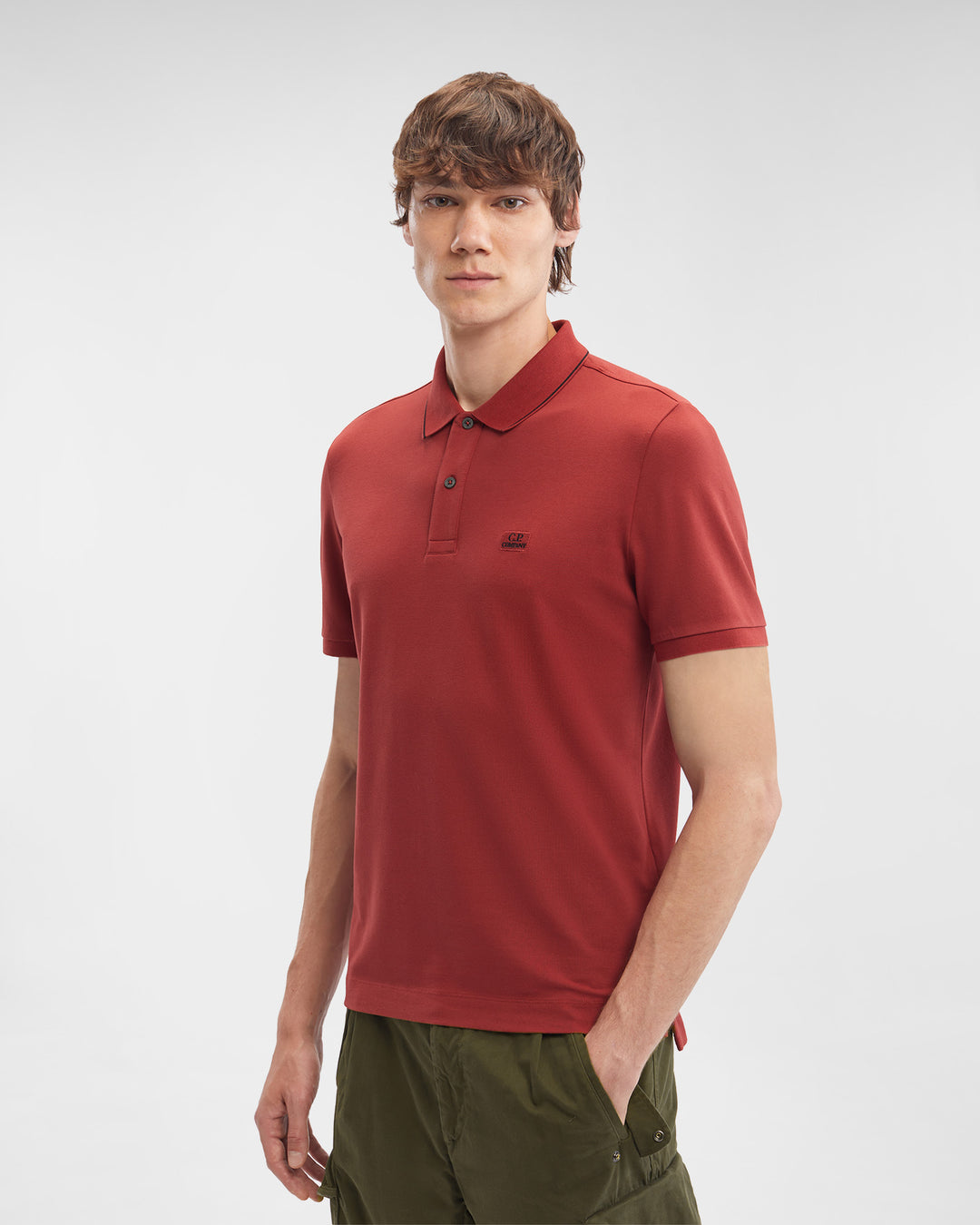 CP Company Slim Fit Polo Shirt Red