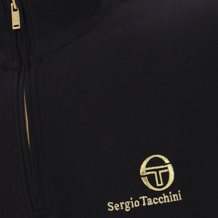 Sergio Tacchini Daytone Zip Neck Top Black/Gold