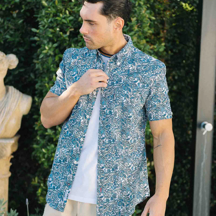 Lambretta Paisley Shirt Sky